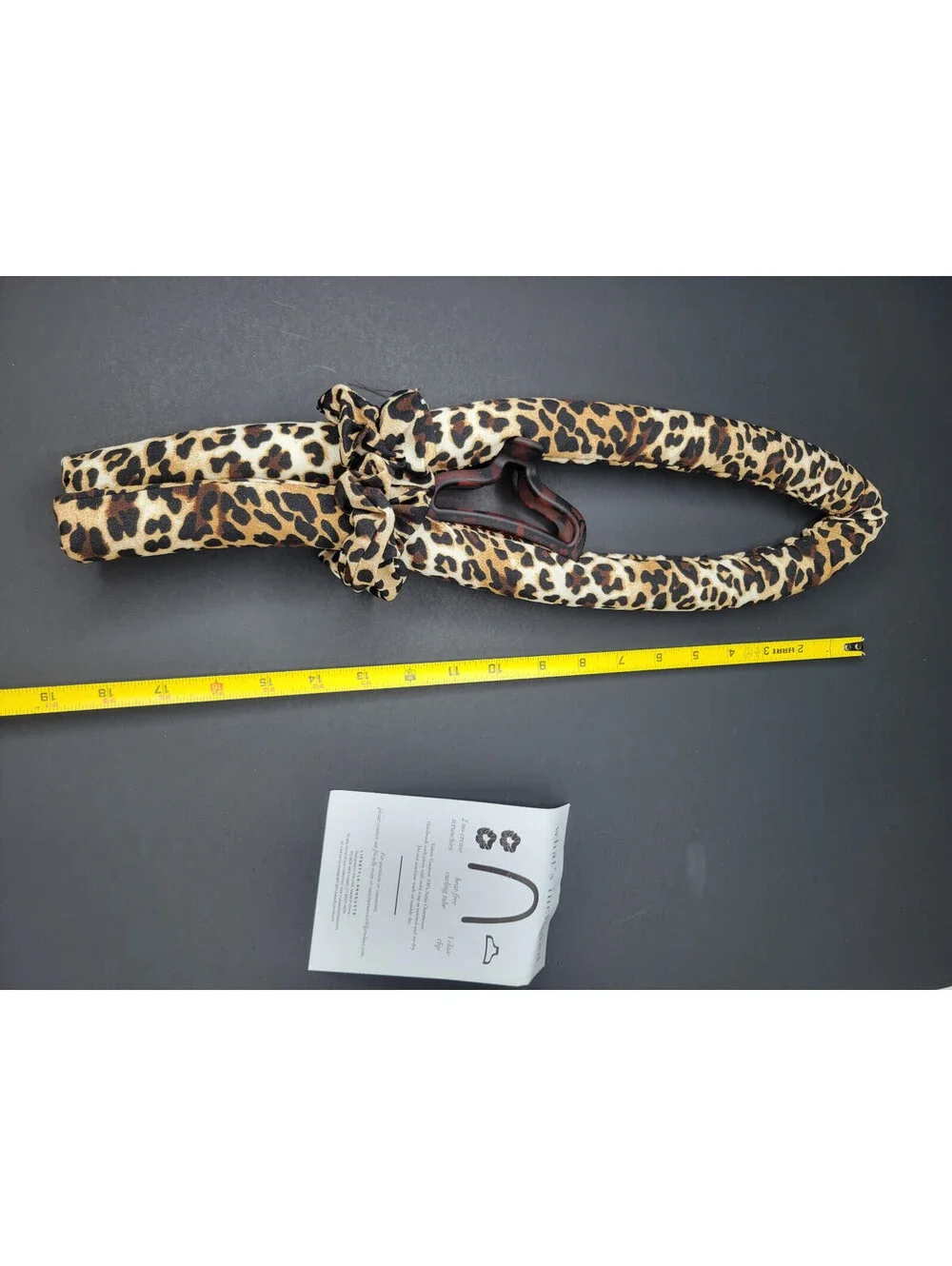 Curly-Q 3 Pc Set No Heat Curling iron Rod Headband Heatless Curls Animal Leopard